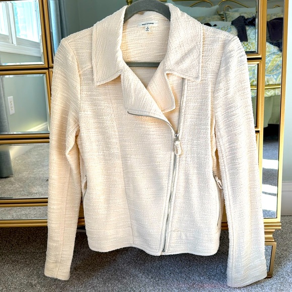 NWOT Max Studio Military Moto Asymmetrical Zip Jacket. Small - Picture 2 of 8